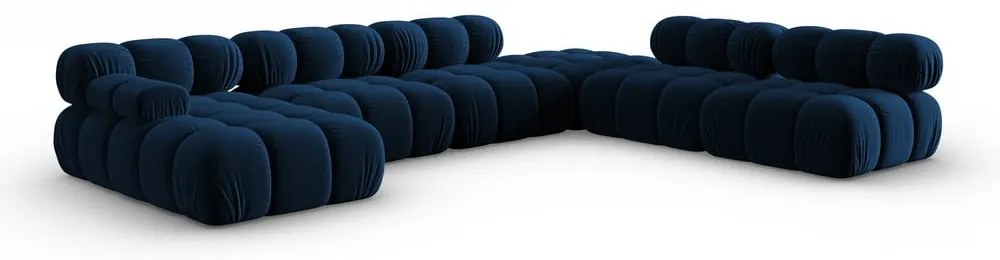 Niebieska aksamitna sofa 379 cm Bellis – Micadoni Home