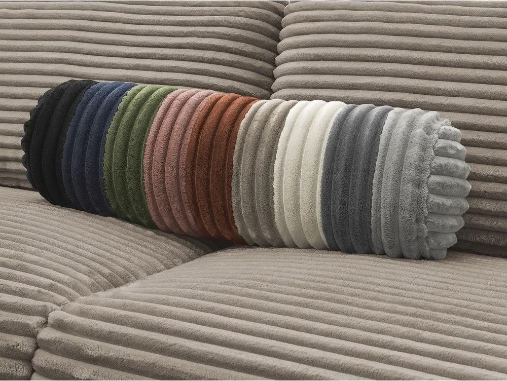 Szarobrązowa sztruksowa rozkładana sofa do spania 240 cm Hugo – Bobochic Paris