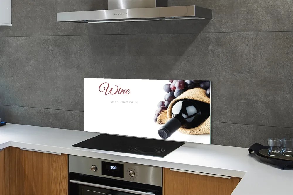 Szklany Panel Wino i Dojrzałe Winogrona