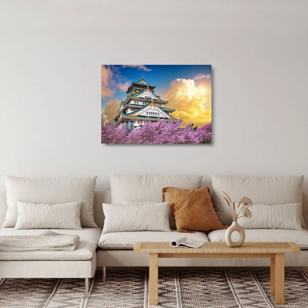 Obraz na szkle - Zamek Osaka (70x50 cm)