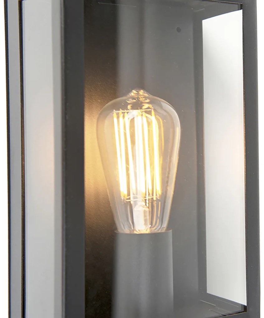 Zewnetrzna Zestaw 2 lamp ściennych zewnętrznych czarnych z czujnikiem ruchu - Rotterdam Nowoczesny Oswietlenie zewnetrzne