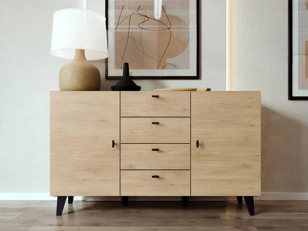 Komoda z szufladami i drzwiami Cleurion 150 2D4SZ