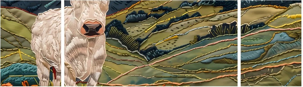 Obraz - Imitacja dzianego motywu (170x50 cm)