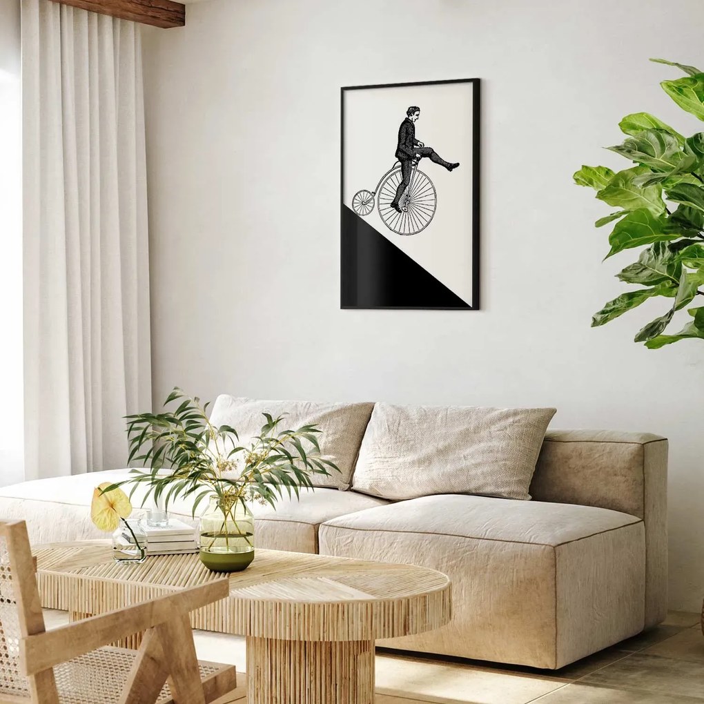 Plakat Cyklista 21x30 cm z ramą czarną bez marginesu ARTGEIST B