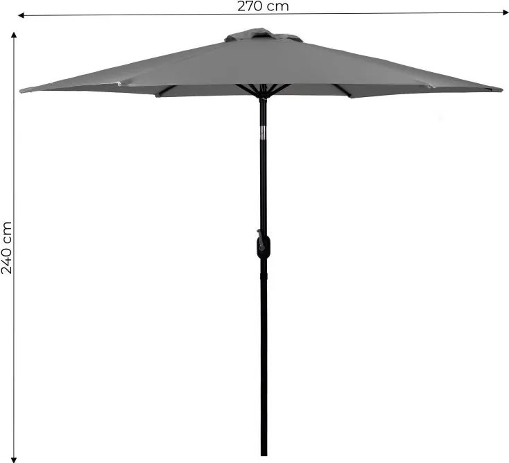 Duży parasol ogrodowy łamany, skośny SL-UM003C, szary