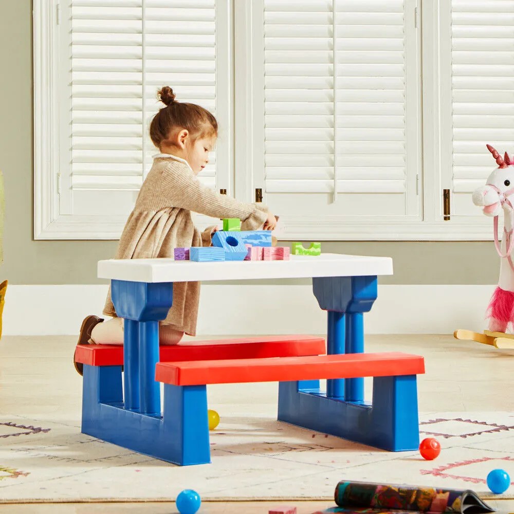 Zestaw mebli dziecięcych ze słonecznikiem JASMIN, 67x78,5x42,5cm, niebieska/biała/czerwona Spielwerk