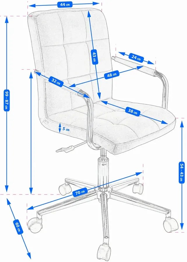 Czarny welurowy fotel obrotowy pikowany D5-B29