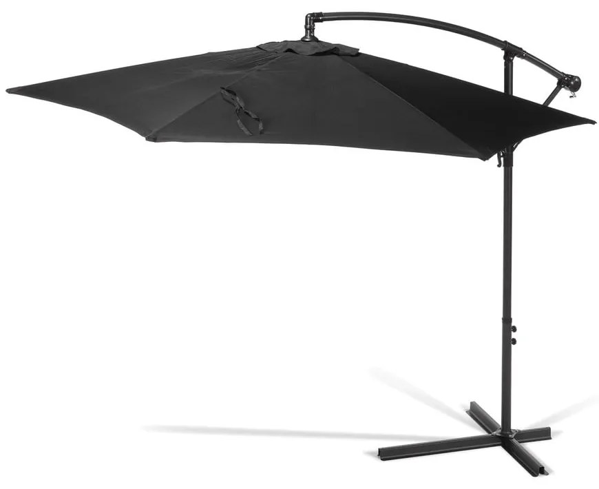 Czarny parasol ogrodowy bez podstawy Bonami Essentials Happy Sun, ø 300 cm