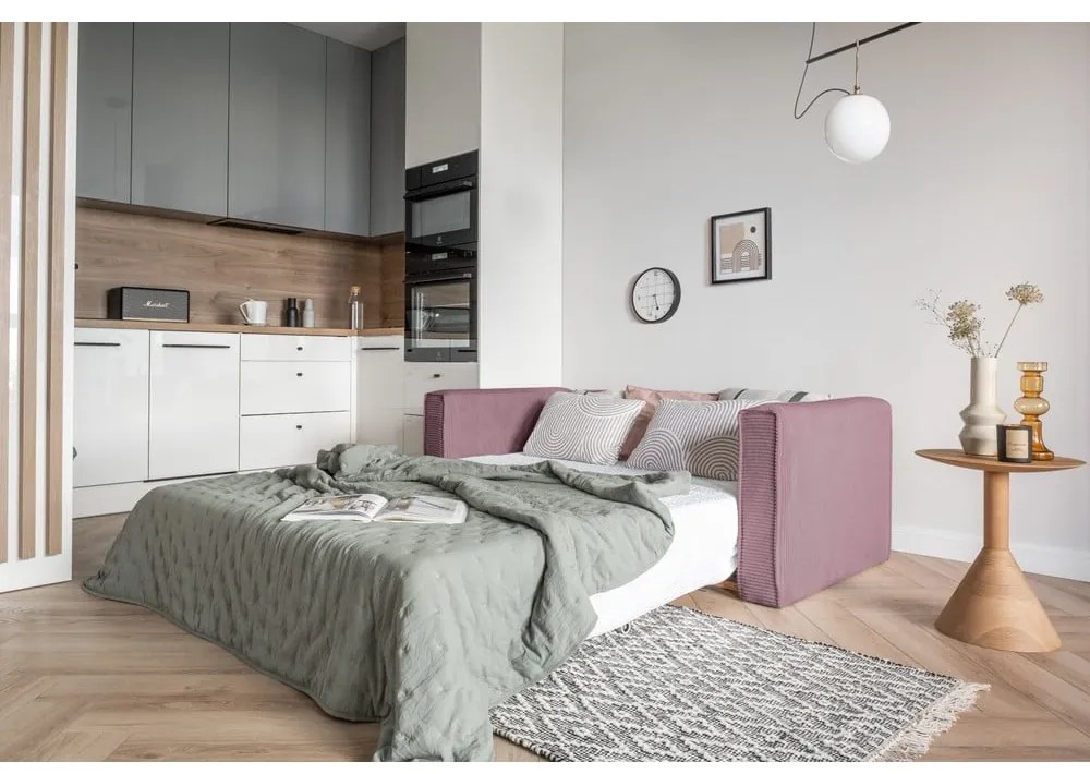 Różowa rozkładana sofa 168 cm Lucky Lucy – Miuform