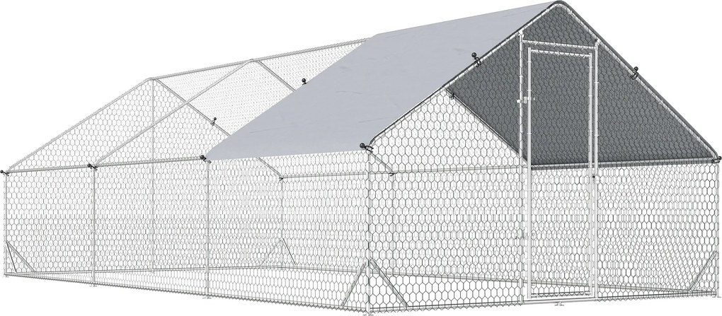 PawHut PewHut XXL kurnik zewnętrzny z kloszem stalowym 3 x 6 x 2 m