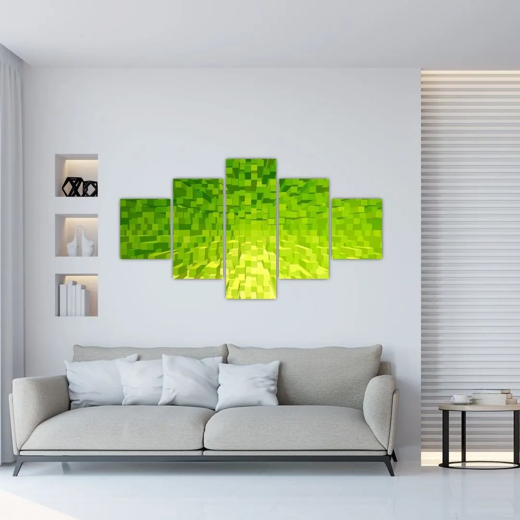 Obraz żółto-zielonych kostek (125x70 cm)