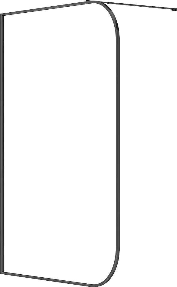 Ścianka prysznicowa zaokrąglona do kabiny walk-in - 140 x 200 cm - Czarny mat - DOUYANO