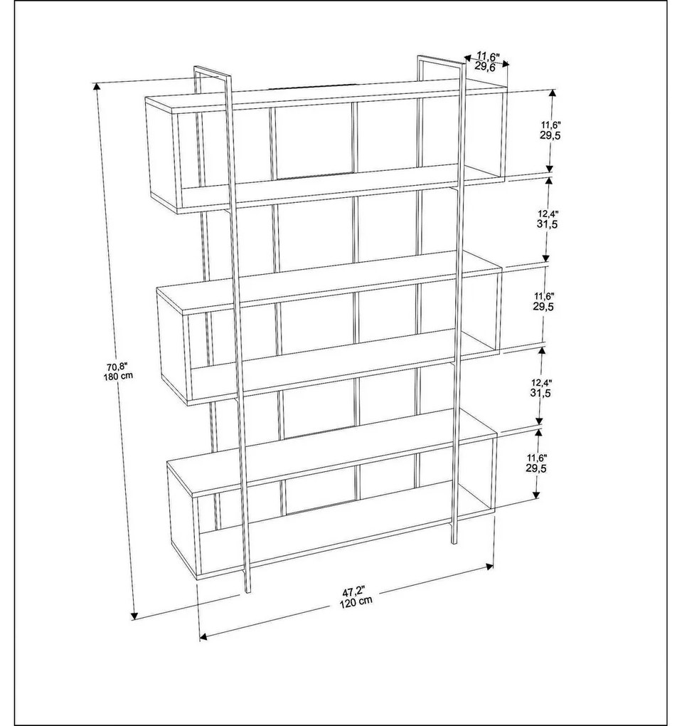Biblioteczka Bruti White and Gold