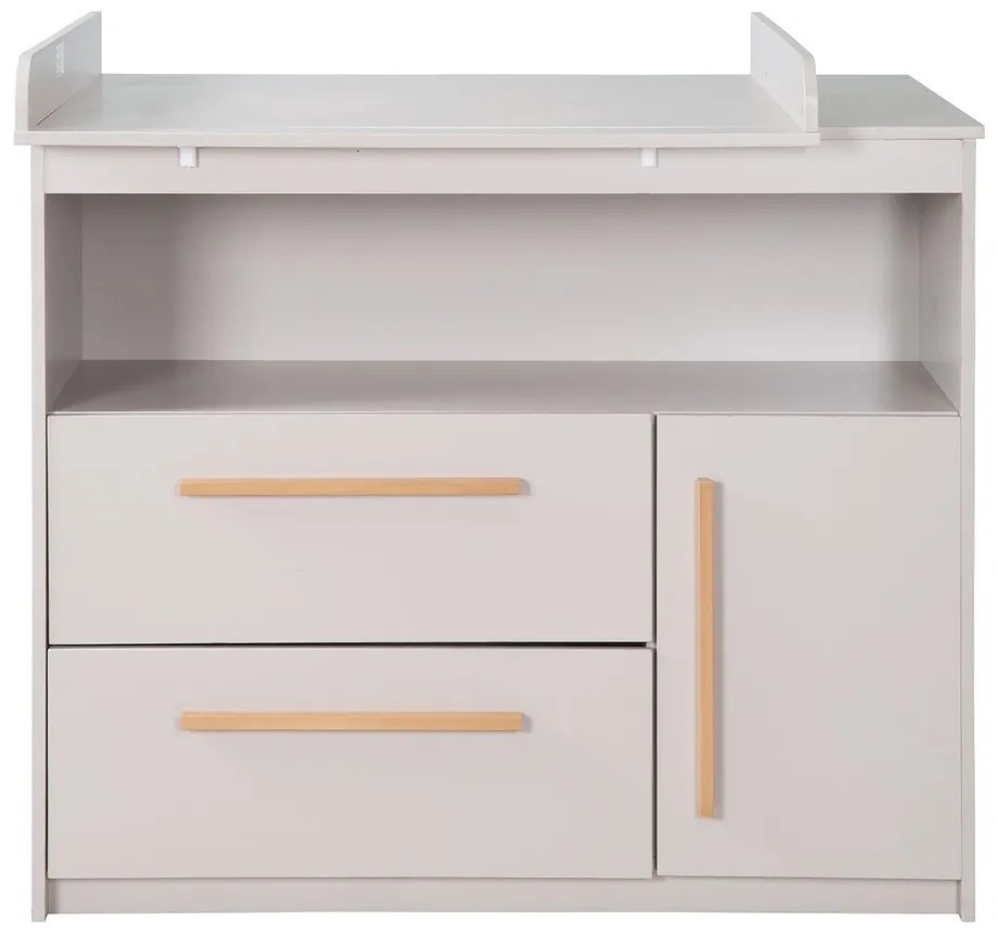 Jasnoszara komoda dziecięca z przewijakiem 107x98x75 cm Lea – Roba
