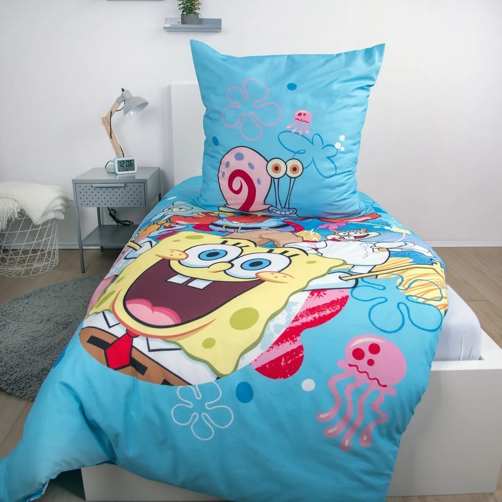 Herding Bawełniana pościel Spongebob, 135 x 200cm, 80 x 80 cm