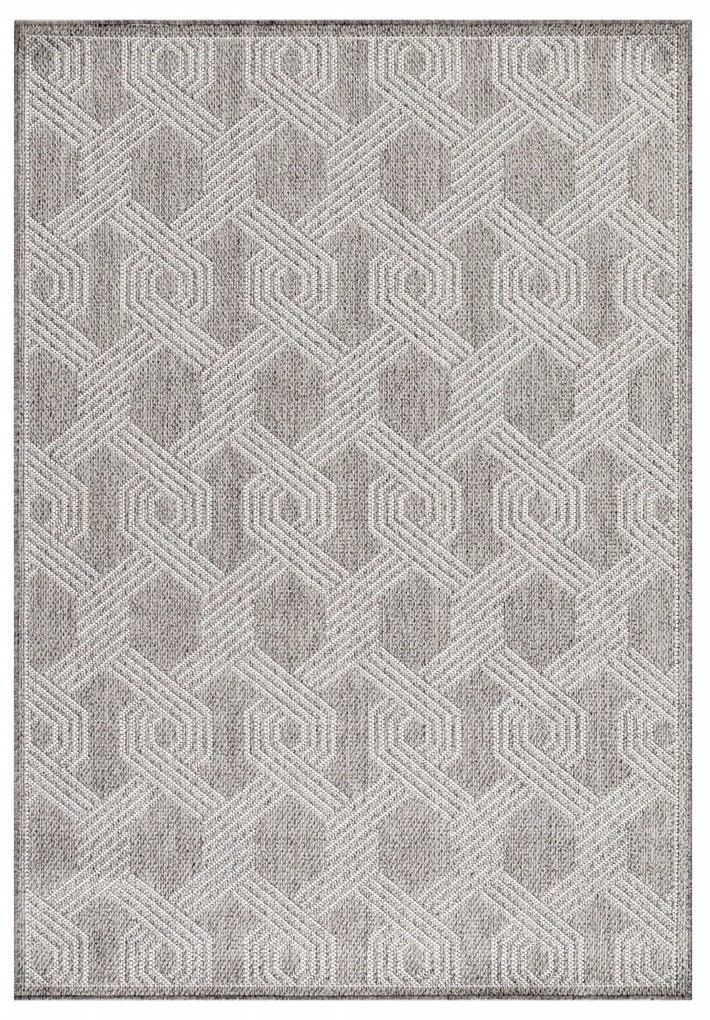 Dywan płaskotkany Aruba heksagon szary 140 cm x 200 cm