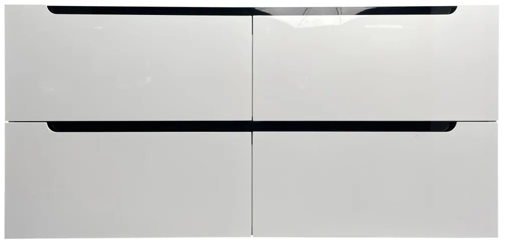Szafka łazienkowa wisząca z podwójną umywalką wpuszczaną - Biały - 120 cm - SELITA