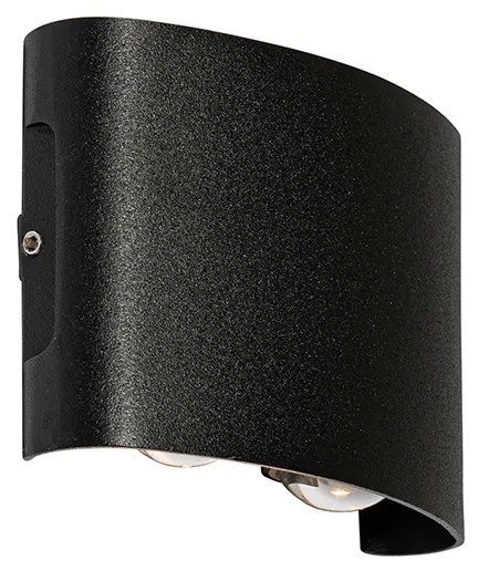Zewnetrzna Lampa ścienna zewnętrzna czarna z LED 4-światła IP54 - Silly Nowoczesny Oswietlenie zewnetrzne