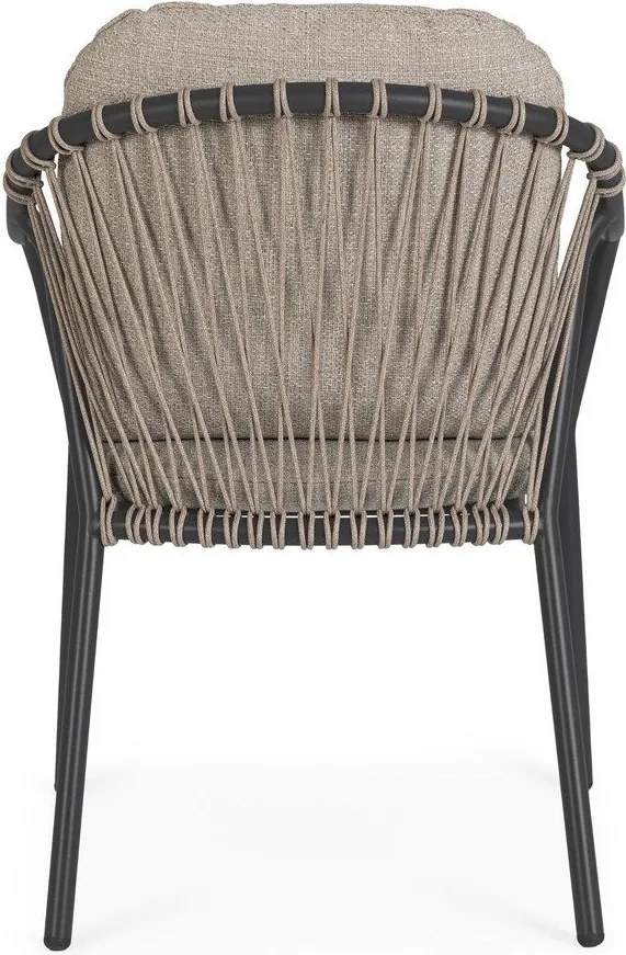 Jasnobrązowe metalowe krzesło ogrodowe Edvige – Bizzotto