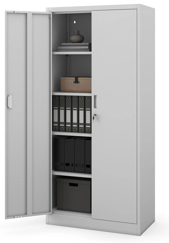 Szafa biurowa na dokumenty z 4 półkami szara, 1750x800x400 mm: JAN Compact