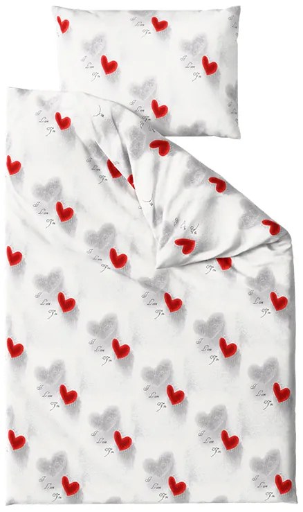 PrzytulneMieszkanie.pl PrzytulneMieszkanie.pl Pościel z mikrofibry HEARTIZIA jasnoszara Rozmiar pościeli: 2 szt 70 x 90 cm | 200 x 220 cm