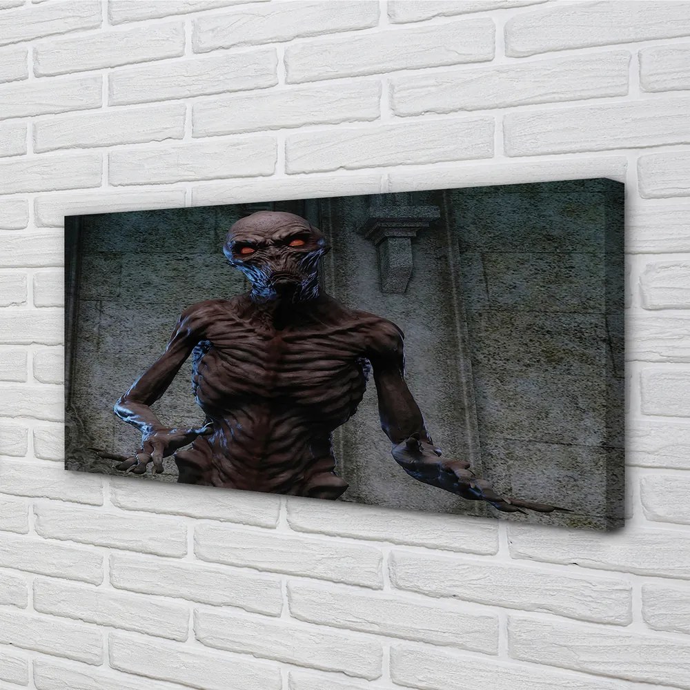 Obraz drukowany na płótnie Straszna Postać w Budynku