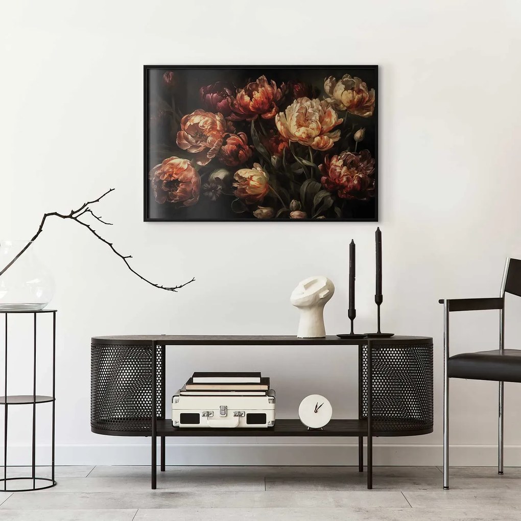 Plakat Kwitnące tulipany 42x29,7 cm z ramą czarną bez marginesu ARTGEIST B