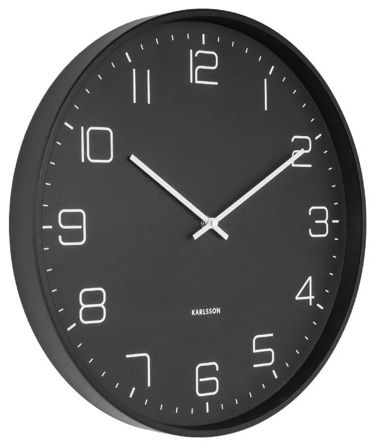 Czarny zegar ścienny Karlsson Lofty, ø 40 cm
