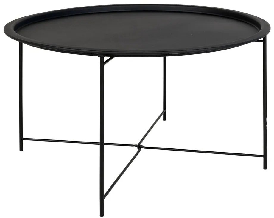 Czarny metalowy okrągły stolik ø 75 cm Bastia – House Nordic