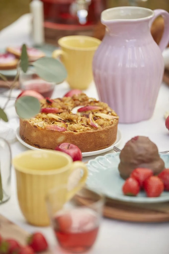 Żółty ceramiczny kubek z rowkami MYNTE LEMONADE