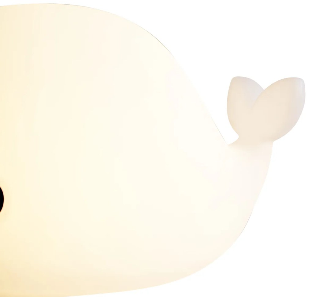 Lampa stołowa biała 50 cm z LED, ściemnialna, IP54, ładowalna - Baby Whale
