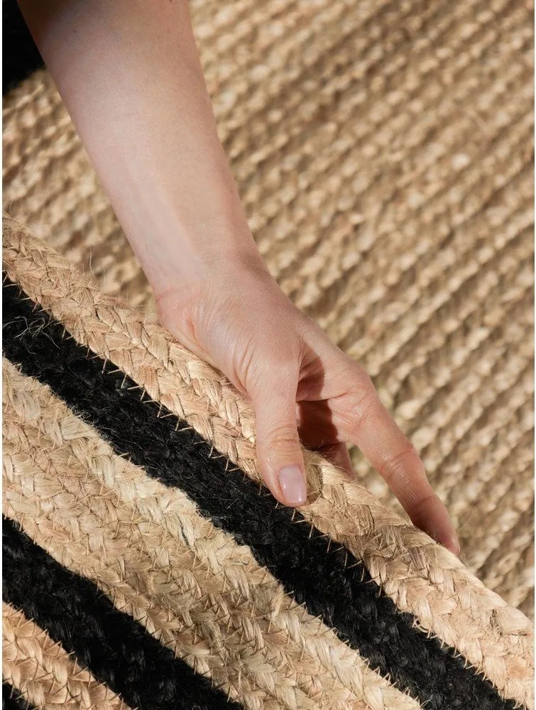 Czarny/w naturalnym kolorze dywan z juty dwustronny/tkany ręcznie 120x170 cm Jutta – Hanse Home