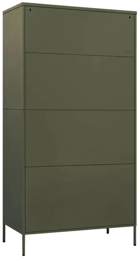 Metalowa dwudrzwiowa szafa wielofunkcyjna oliwkowozielony A3-R19