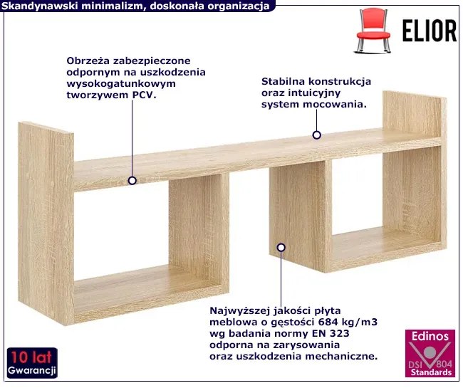 Półka ścienna w kolorze dąb sonoma Livia 6X