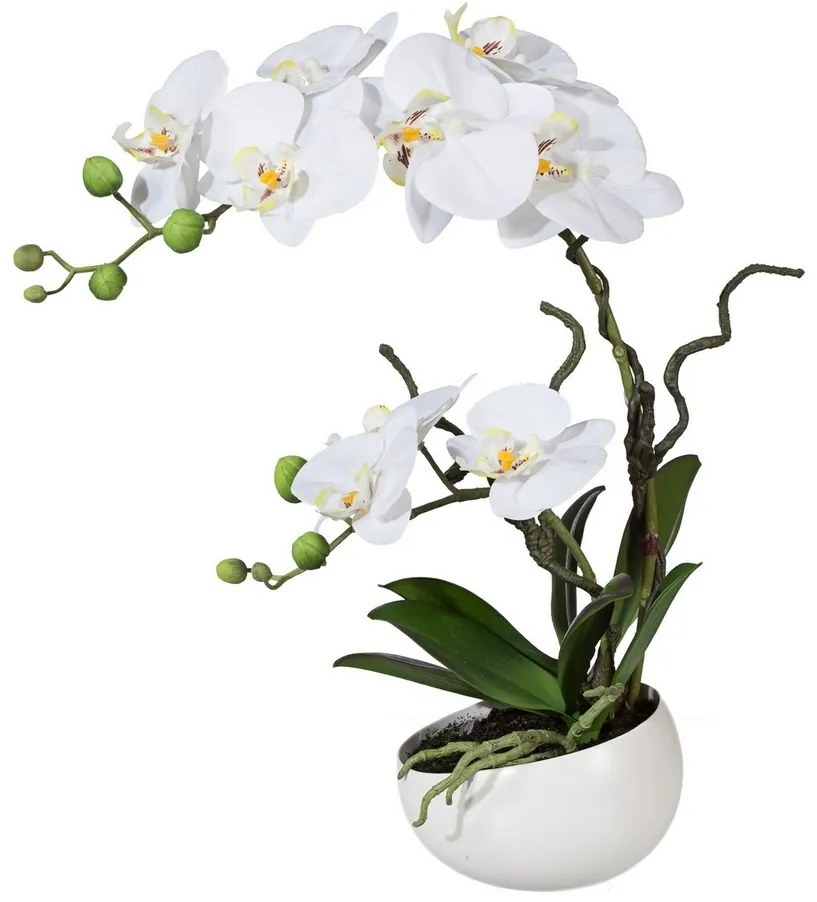 Sztuczna Orchidea w doniczce biały, 42 cm