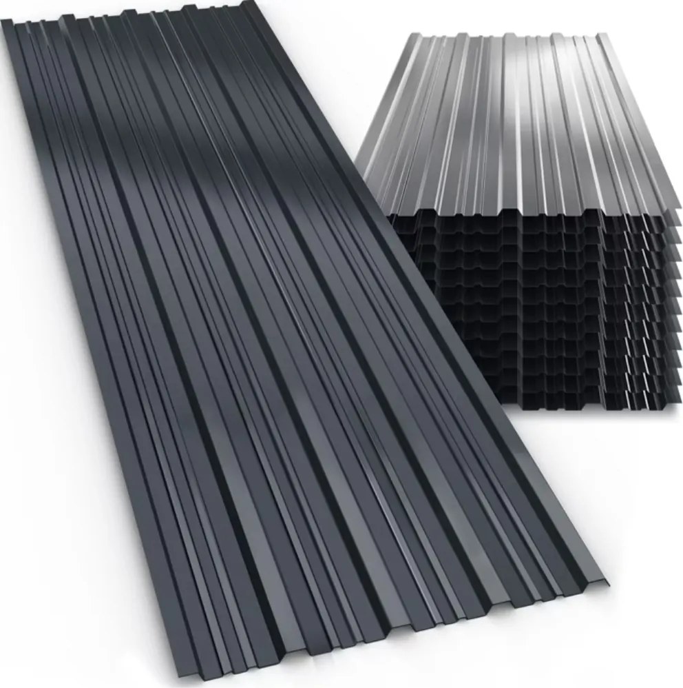 Blacha trapezowa ARON, zestaw 12 sztuk, 129×46 cm, antracytowa Jurhan