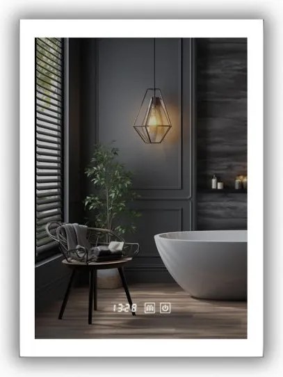 IREDA Lustro łazienkowe z oświetleniem LED, 80 x 60 cm