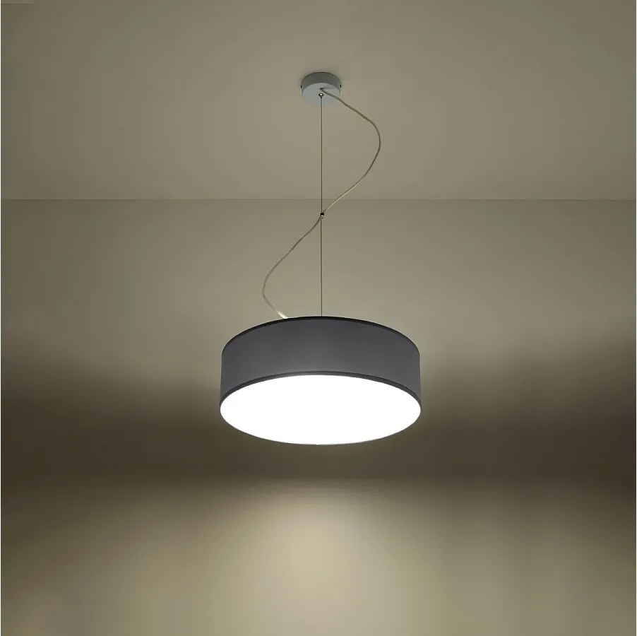 Lampy wiszące minimalistyczny Cercle, PVC - 2 źródło światła 3000K - L.35 x H.111 cm - szary
