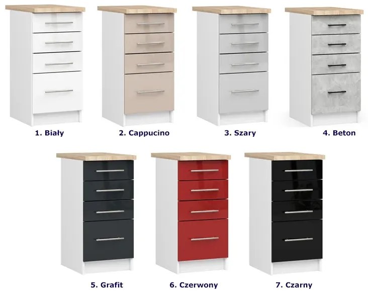 Dolna szafka kuchenna z szufladami w kolorze cappuccino N4-F14