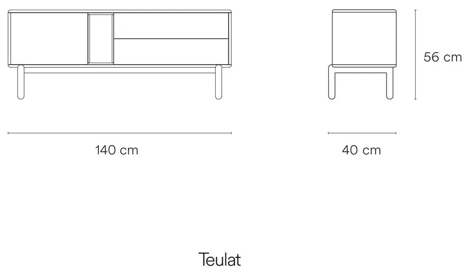 Kremowa szafka pod TV 140x56x40 cm Corvo – Teulat