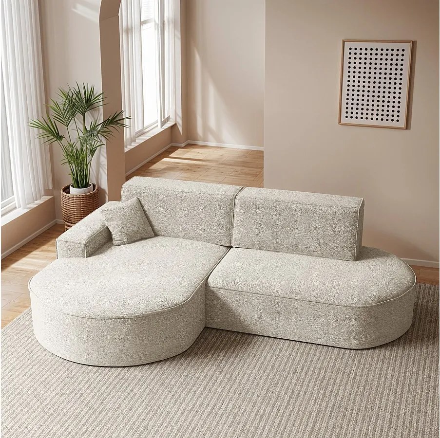 Narożnik Modena Pro, tkanina Arena, Ecru, Lewy