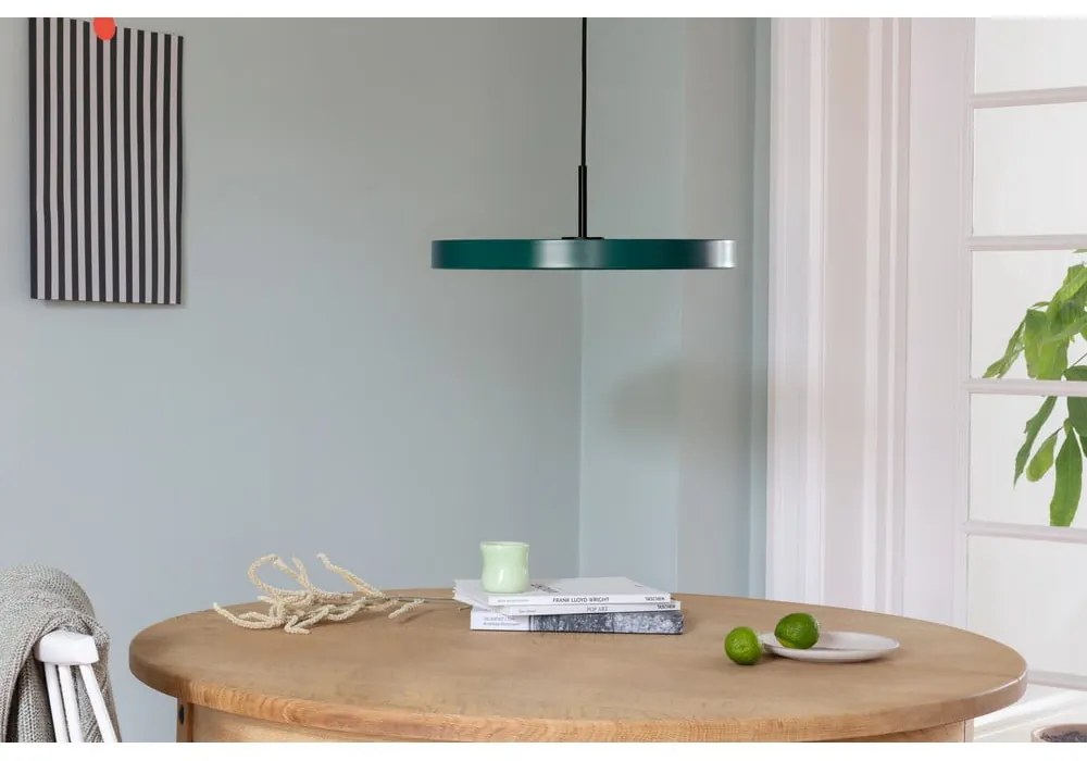Ciemnozielona lampa wisząca LED z metalowym kloszem ø 43 cm Asteria Medium – UMAGE