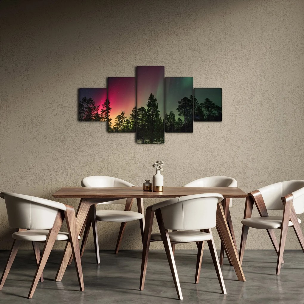 Obraz zorzy polarnej (125x70 cm)