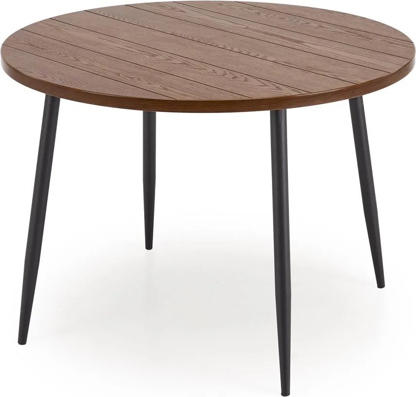 Okrągły stół do jadalni z orzechowym blatem Barry Halmar