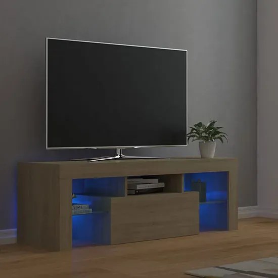Podświetlana szafka RTV z półkami dąb sonoma - Artbo