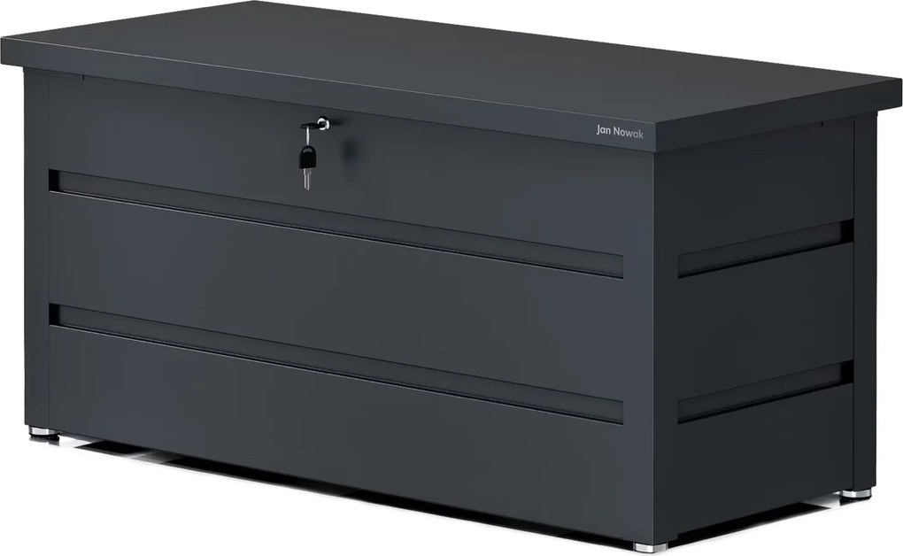 Metalowa skrzynia ogrodowa Carrie 360 litrów, 119 × 58 × 52 cm, kolor antracyt