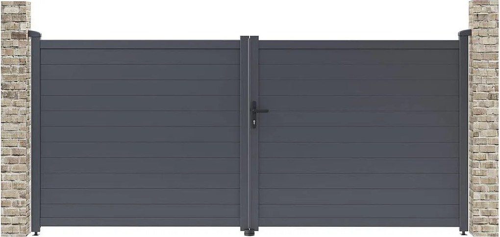 Brama aluminiowa "Marc" - 349.5 x 155.9 cm - Szara