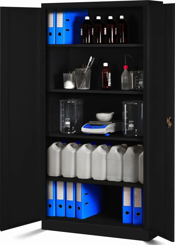 Szafa biurowa na akta wysoka Jan H 90x40x195 cm czarna