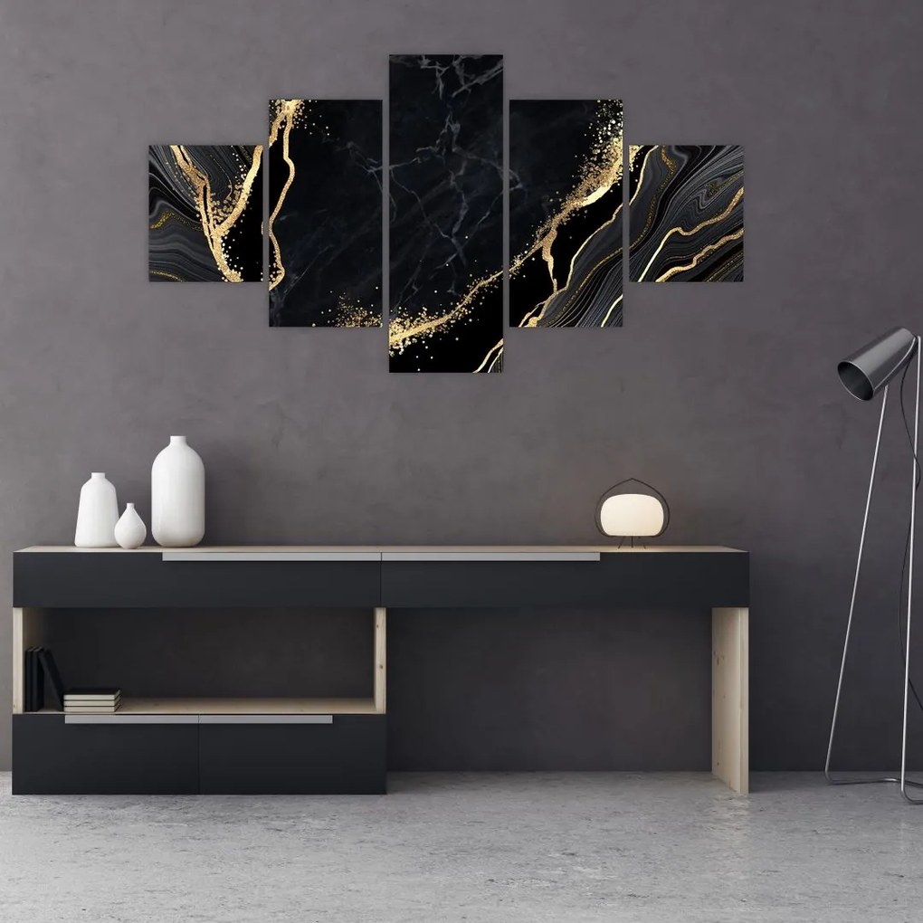 Obraz złotej abstrakcji (125x70 cm)