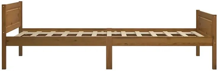 Drewniane jednoosobowe łóżko miodowy brąz 100x200 E6-S37